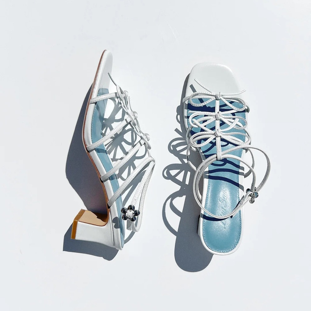 NEW! Lisa Says Gah Carrie Bow Sandal White sz 7
